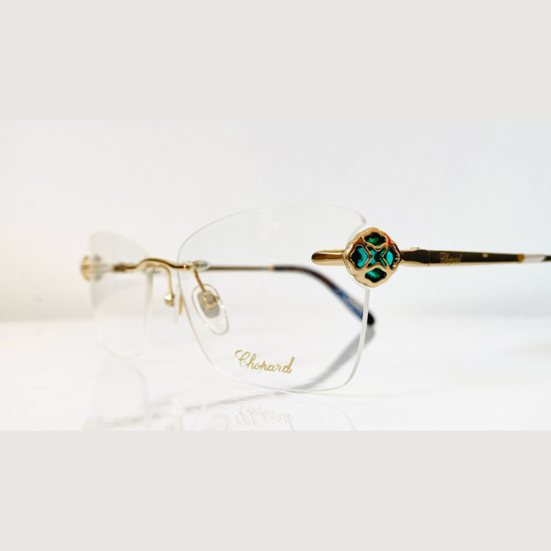 Monture de lunettes Chopard - Plaqué or 23 carats, sans monture | Modèle VCHF86S