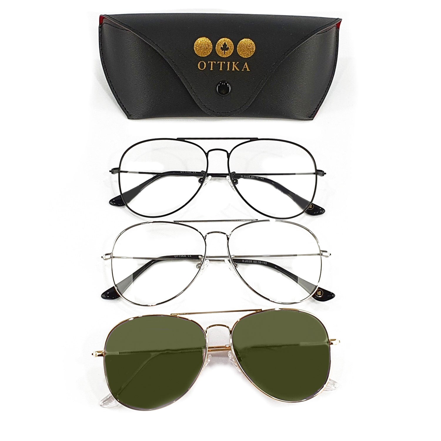 Ottika Care | Classic Style - Blue Light Blocking Glasses &amp; Photochromatic - G-15 Changeable