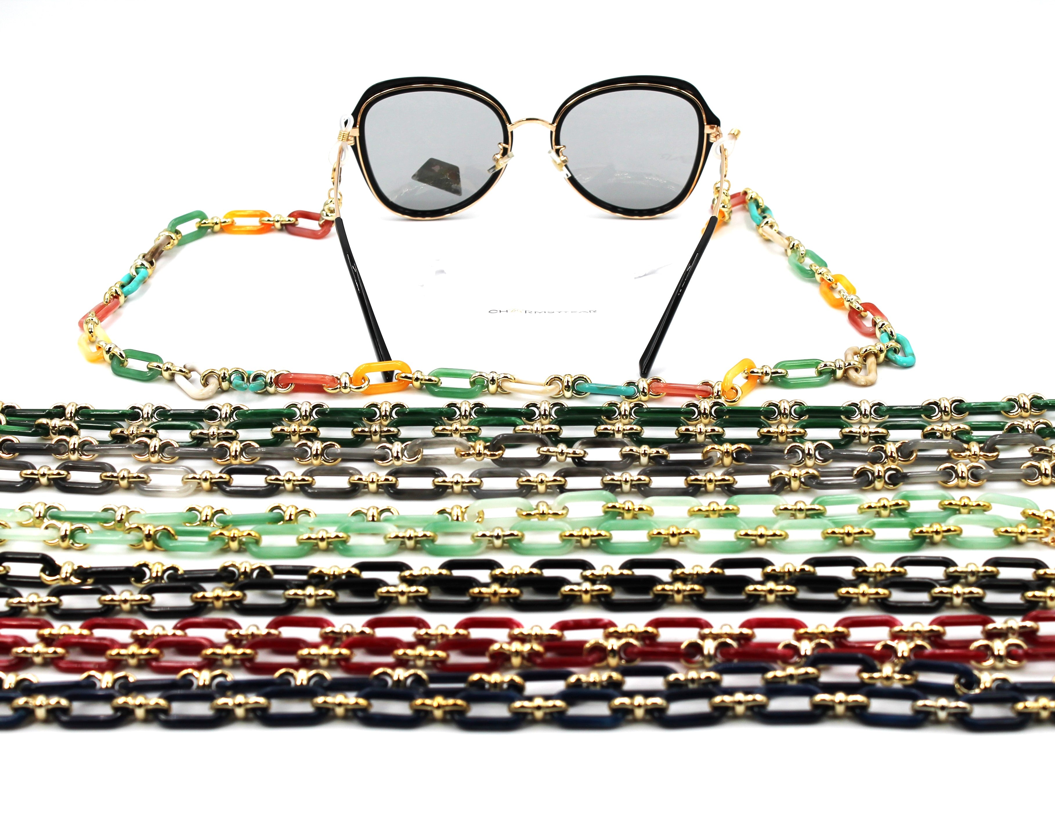 vêtements de charme | Chaîne de lunettes multicolore | Numéro de modèle 037